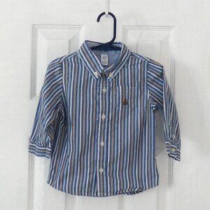5 for $20 📢 New Baby Gap Boys Long Sleeve Button Down Teddy Bear Dress Shirt